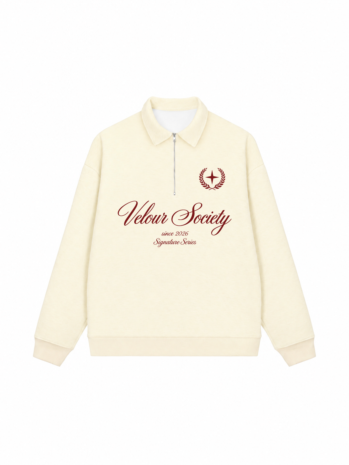 Áo Sweater Polo Nỉ Hai Da Velour Society