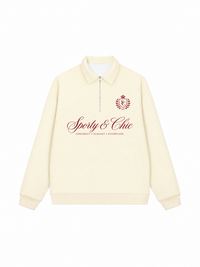 Áo Sweater Polo Nỉ Hai Da Sporty & Chic