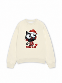 Áo Sweater Nỉ Hai Da Cute Cat