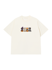 Áo Thun Relaxed Fit Cute Monster Cats