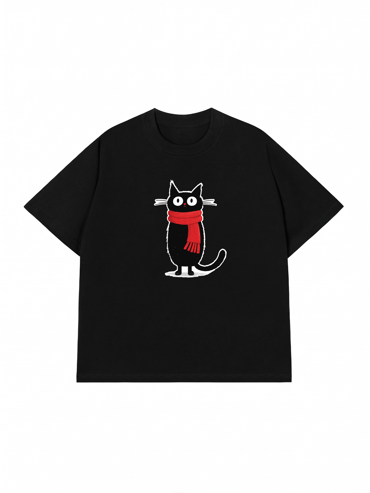 Áo Thun Relaxed Fit Red Scarf Cat