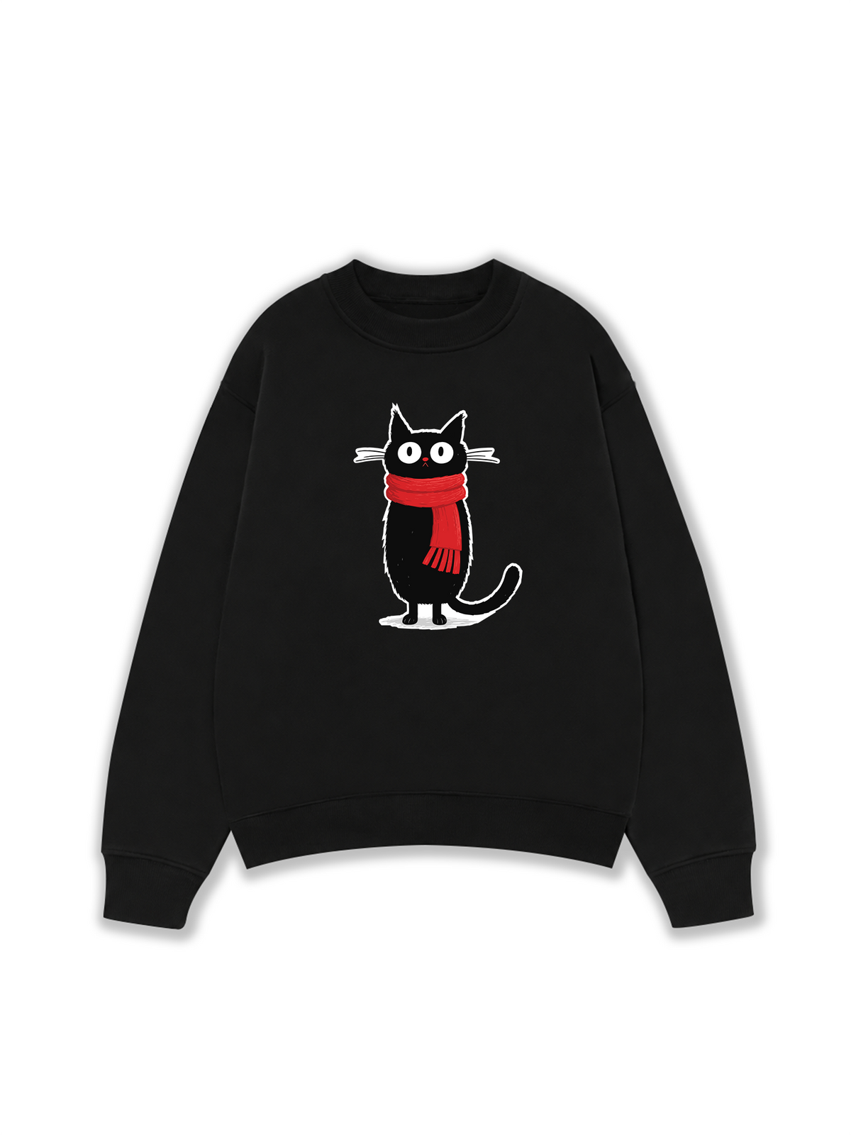 Áo Sweater Nỉ Hai Da Red Scarf Cat