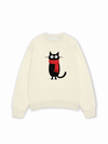 Áo Sweater Nỉ Hai Da Red Scarf Cat