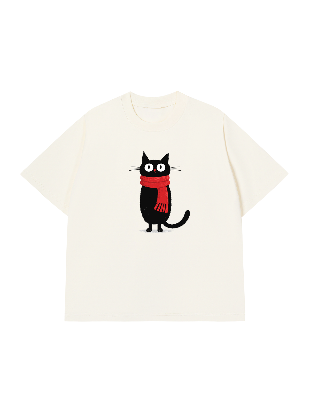 Áo Thun Relaxed Fit Red Scarf Cat