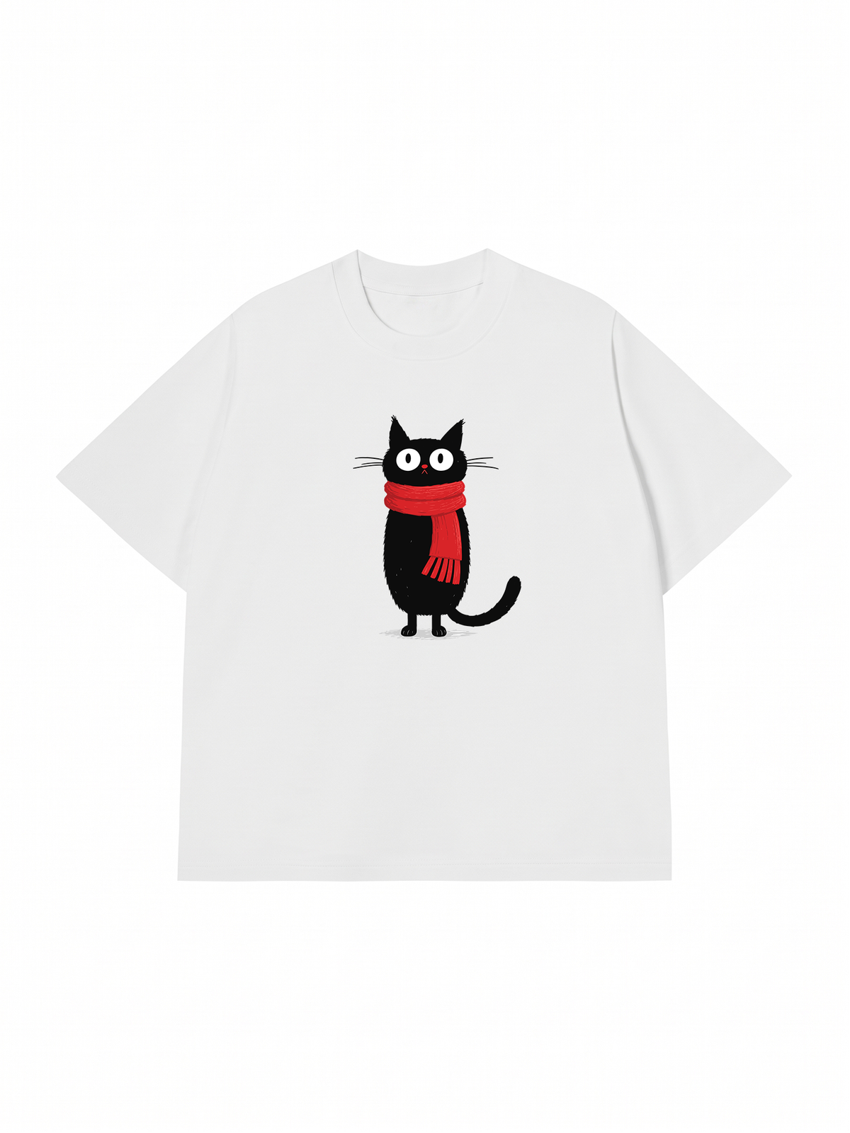 Áo Thun Relaxed Fit Red Scarf Cat
