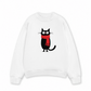 Áo Sweater Nỉ Hai Da Red Scarf Cat