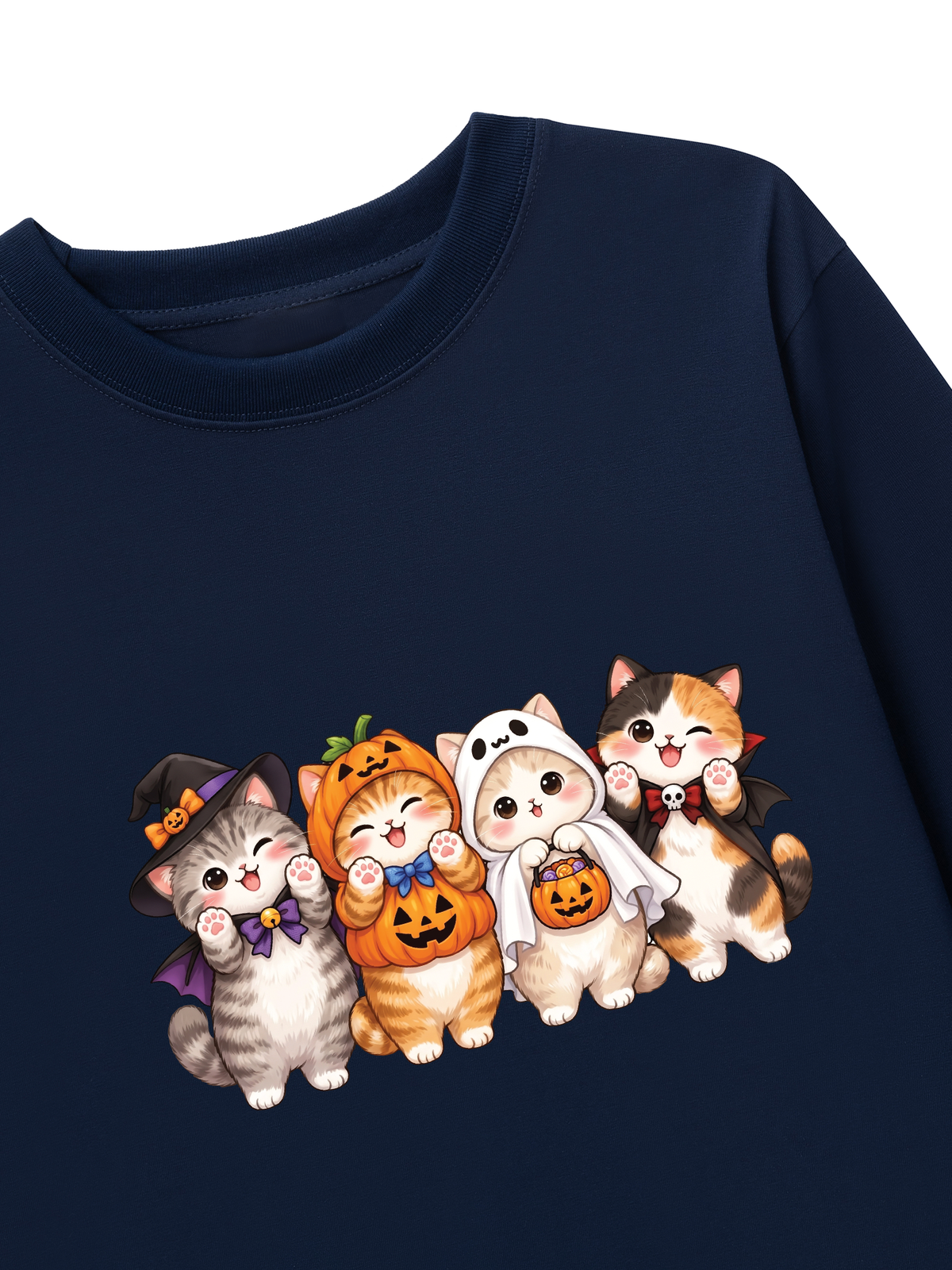 Áo Thun Dài Tay Meow Halloween