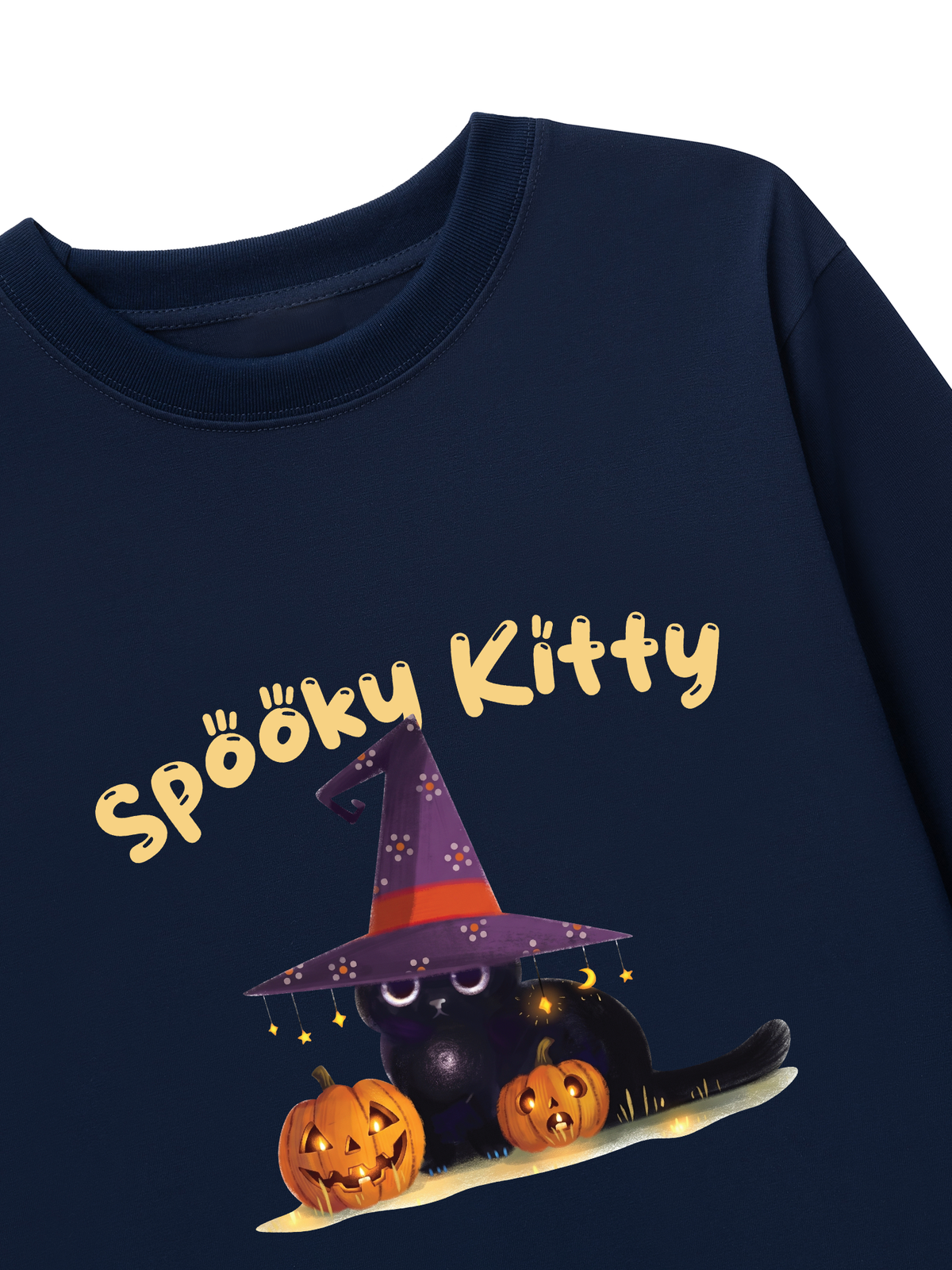 Áo Thun Dài Tay Spooky Kitty