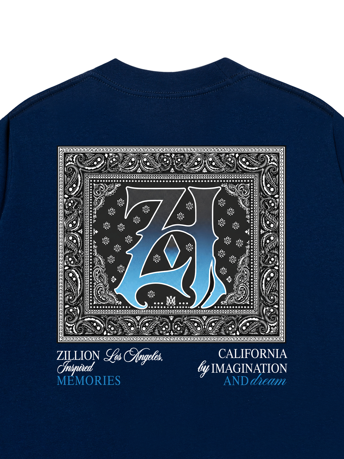 Áo Thun Relaxed Fit Hidden Meaning Zillion Black Blue Bandana