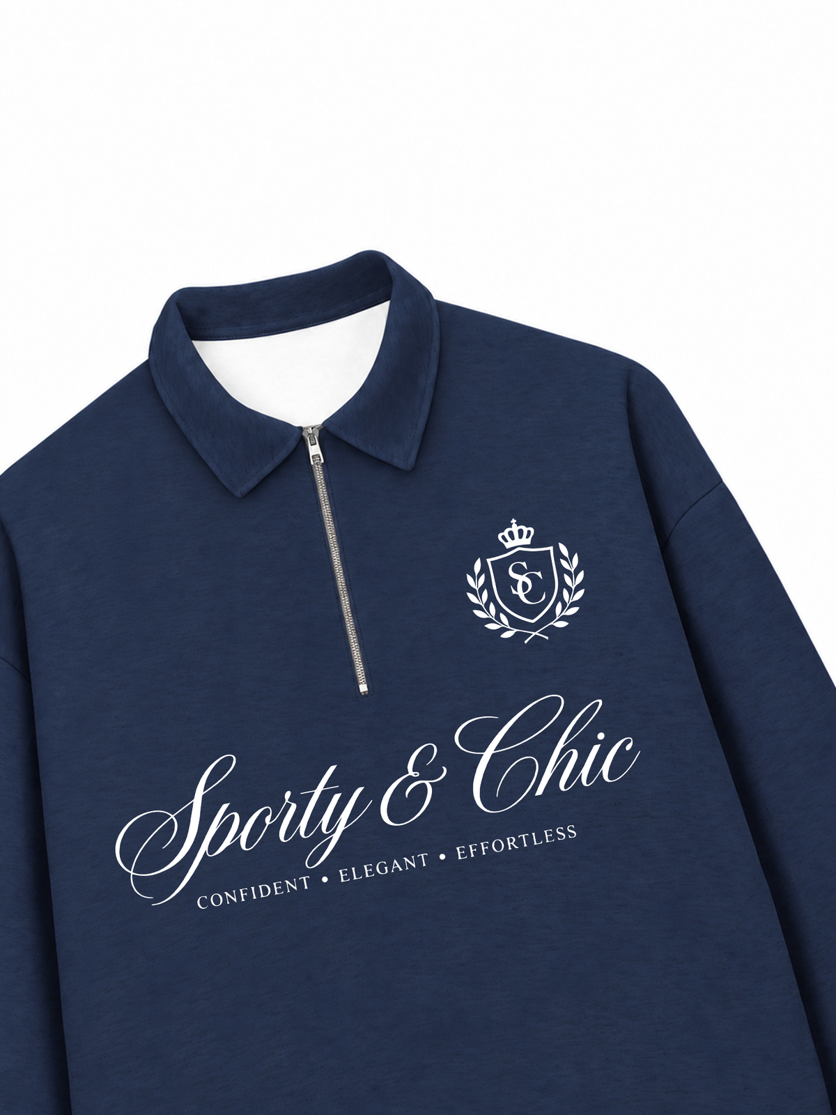 Áo Sweater Polo Nỉ Hai Da Sporty & Chic