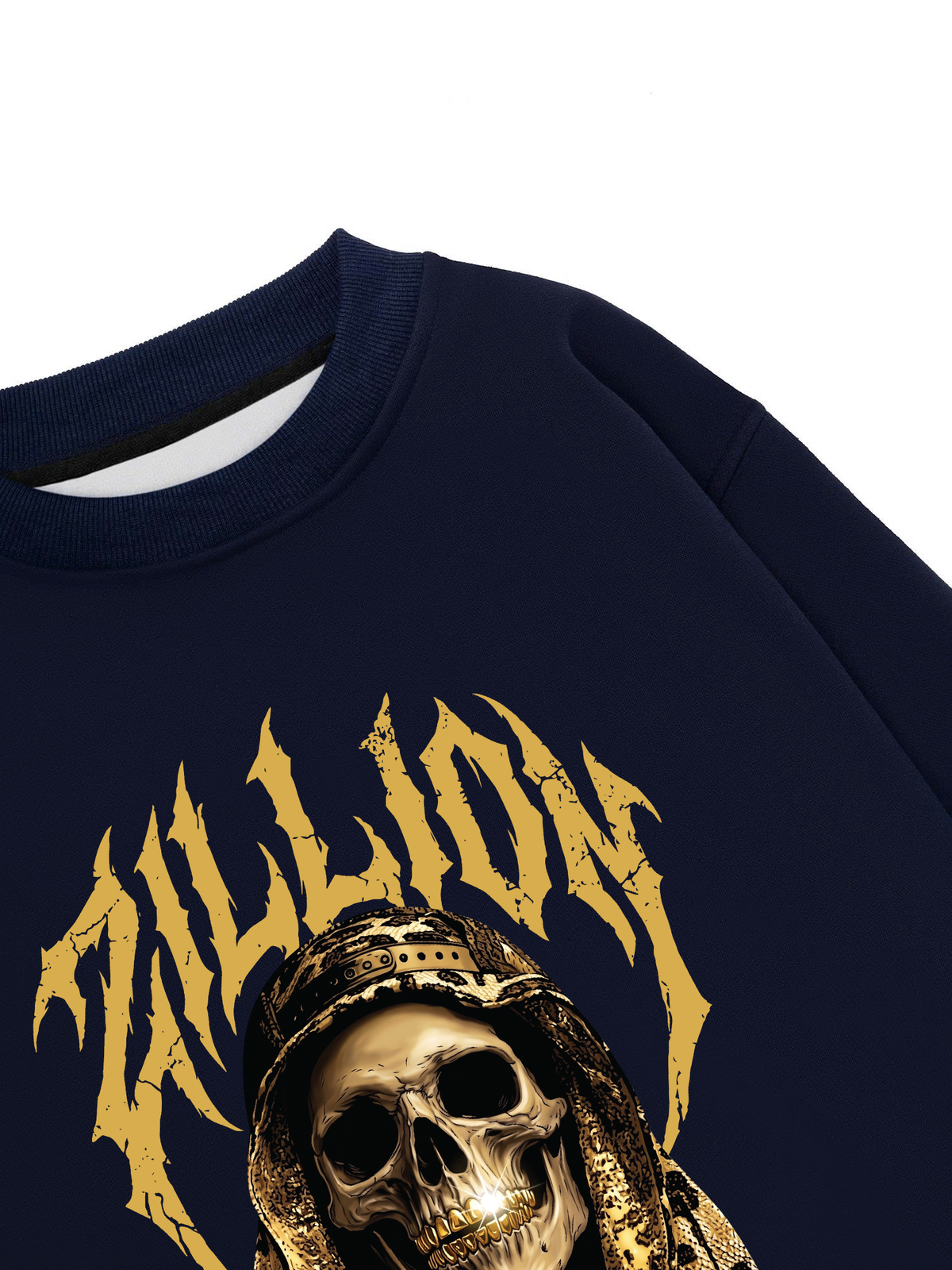Áo Sweater Nỉ Hai Da Golden Skull