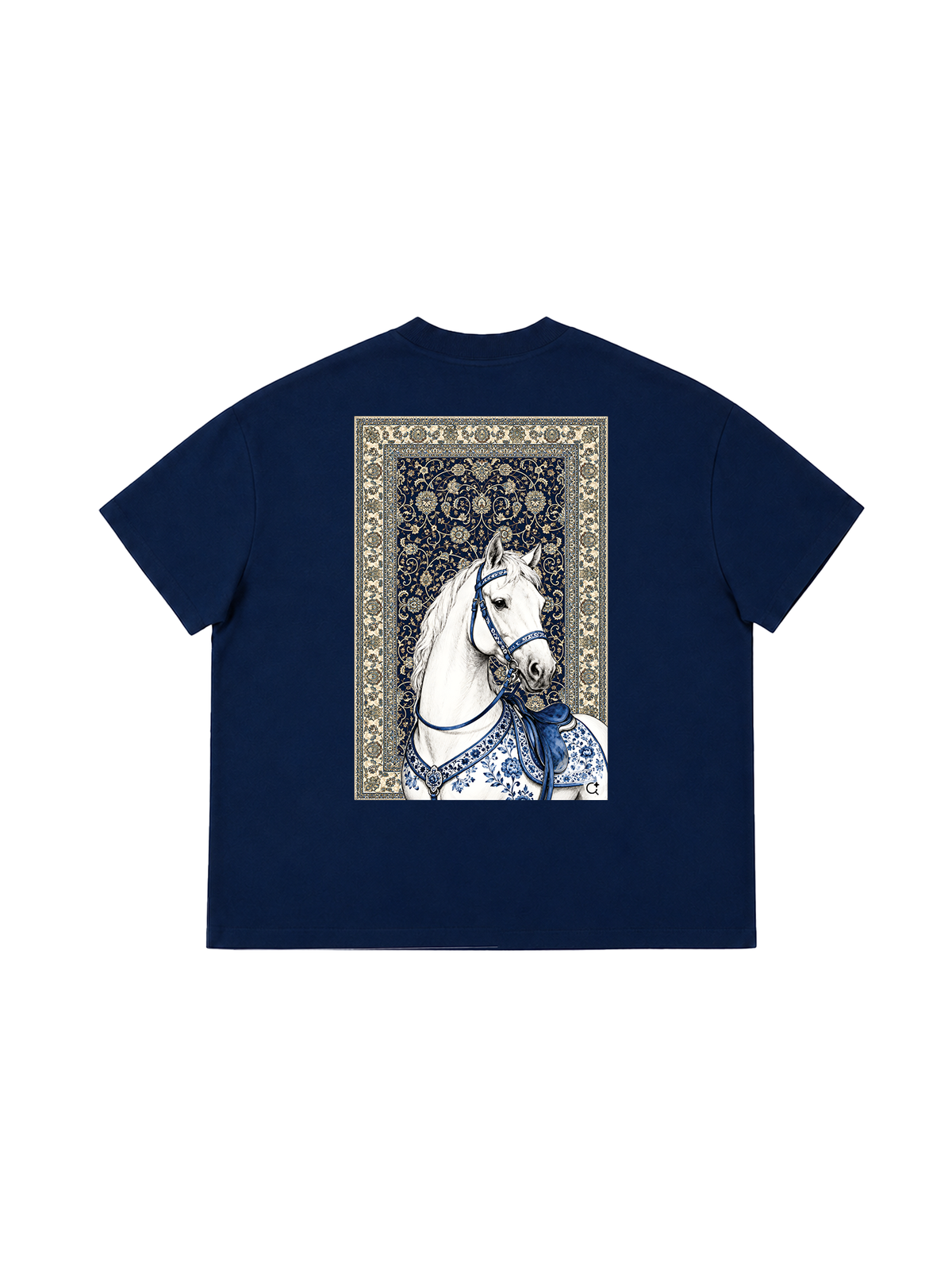 Áo Thun Boxy Blue Horse