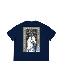 Áo Thun Boxy Blue Horse