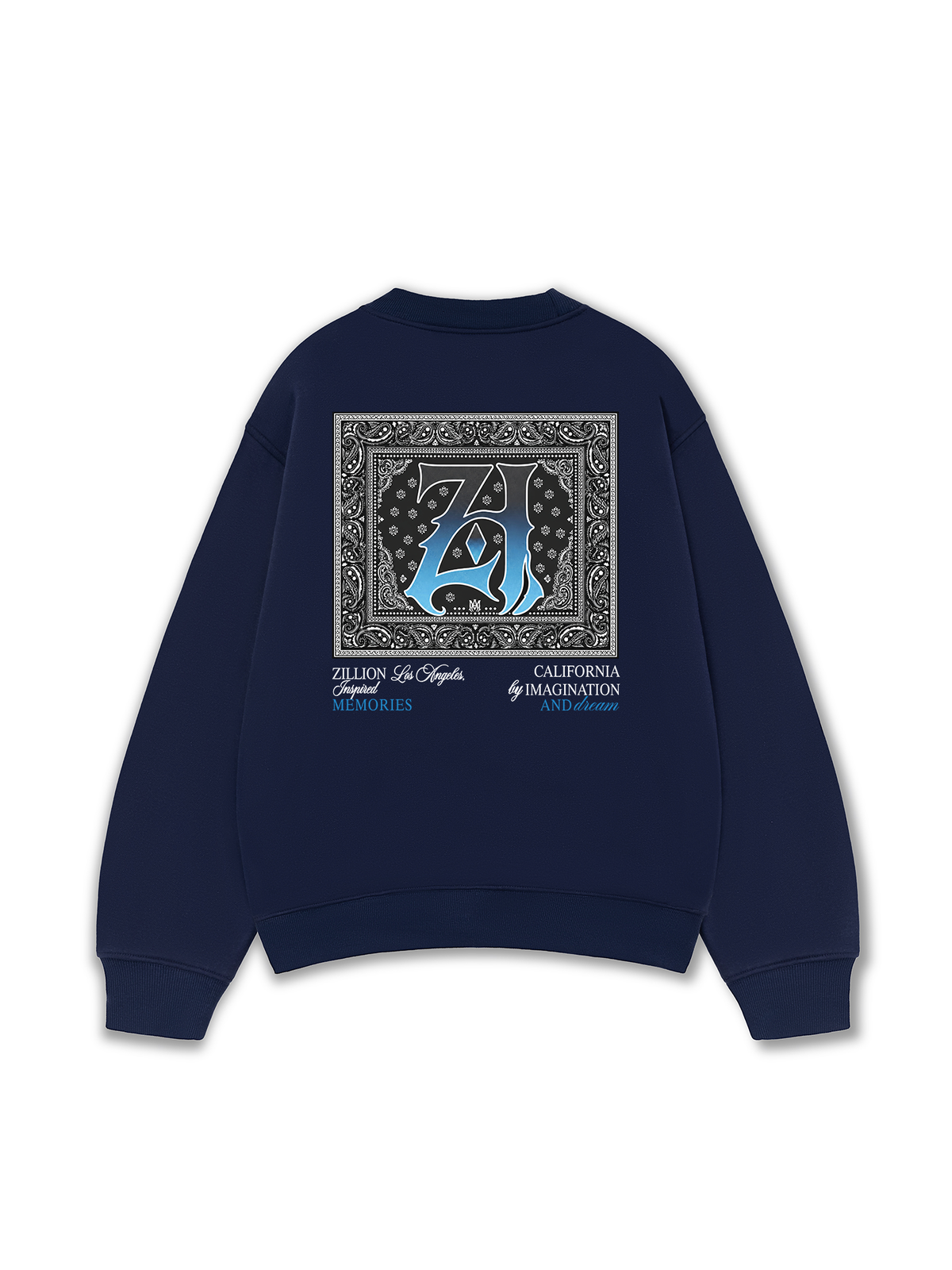 Áo Sweater Nỉ Hai Da  Hidden Meaning Zillion Black Blue Bandana