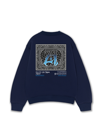 Áo Sweater Nỉ Hai Da  Hidden Meaning Zillion Black Blue Bandana