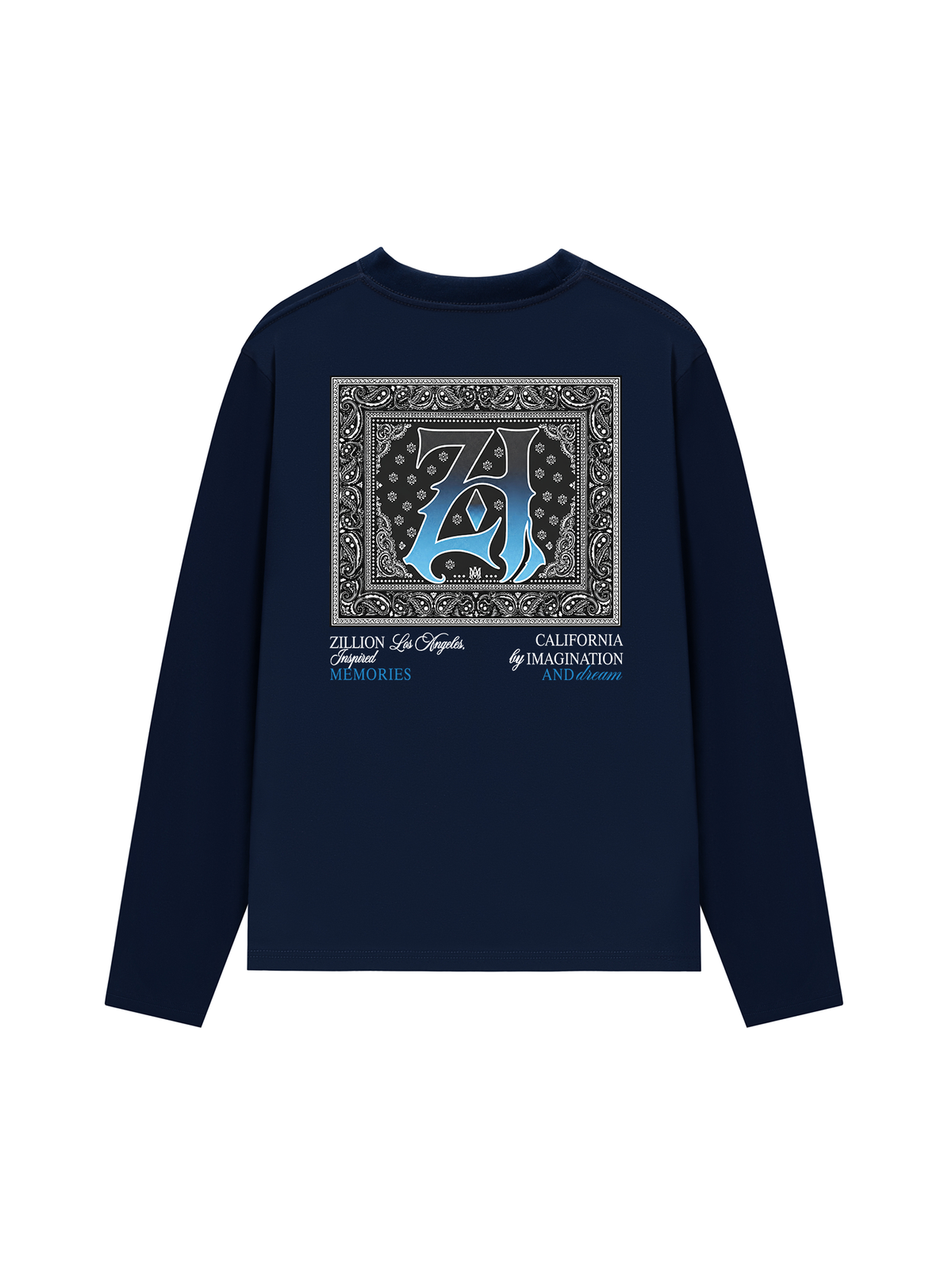 Áo Thun Dài Tay Hidden Meaning Zillion Black Blue Bandana
