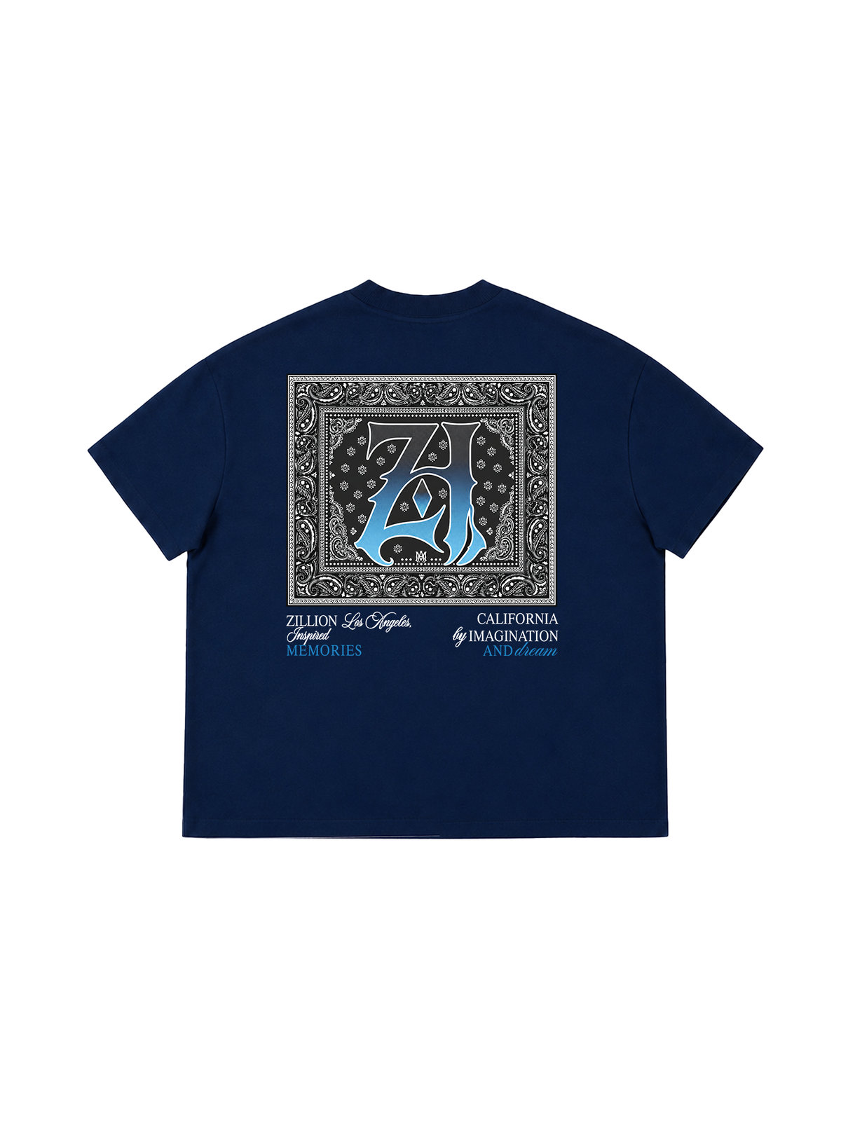 Áo Thun Boxy Hidden Meaning Zillion Black Blue Bandana