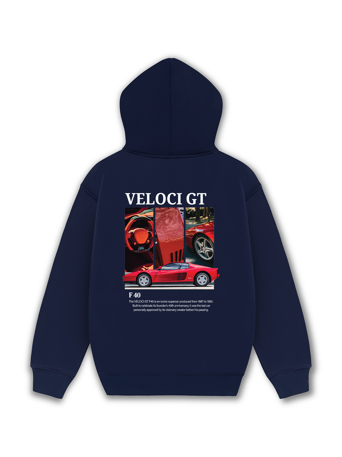 Áo Hoodie Nỉ Hai Da Car Veloci GT F40