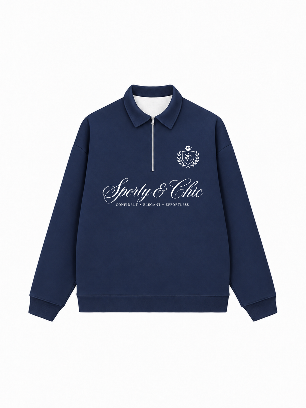 Áo Sweater Polo Nỉ Hai Da Sporty & Chic