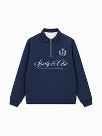Áo Sweater Polo Nỉ Hai Da Sporty & Chic
