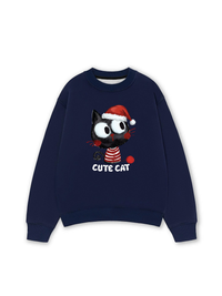 Áo Sweater Nỉ Hai Da Cute Cat