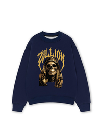 Áo Sweater Nỉ Hai Da Golden Skull