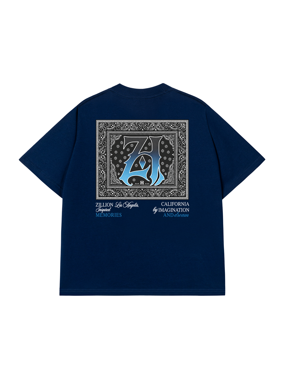 Áo Thun Relaxed Fit Hidden Meaning Zillion Black Blue Bandana