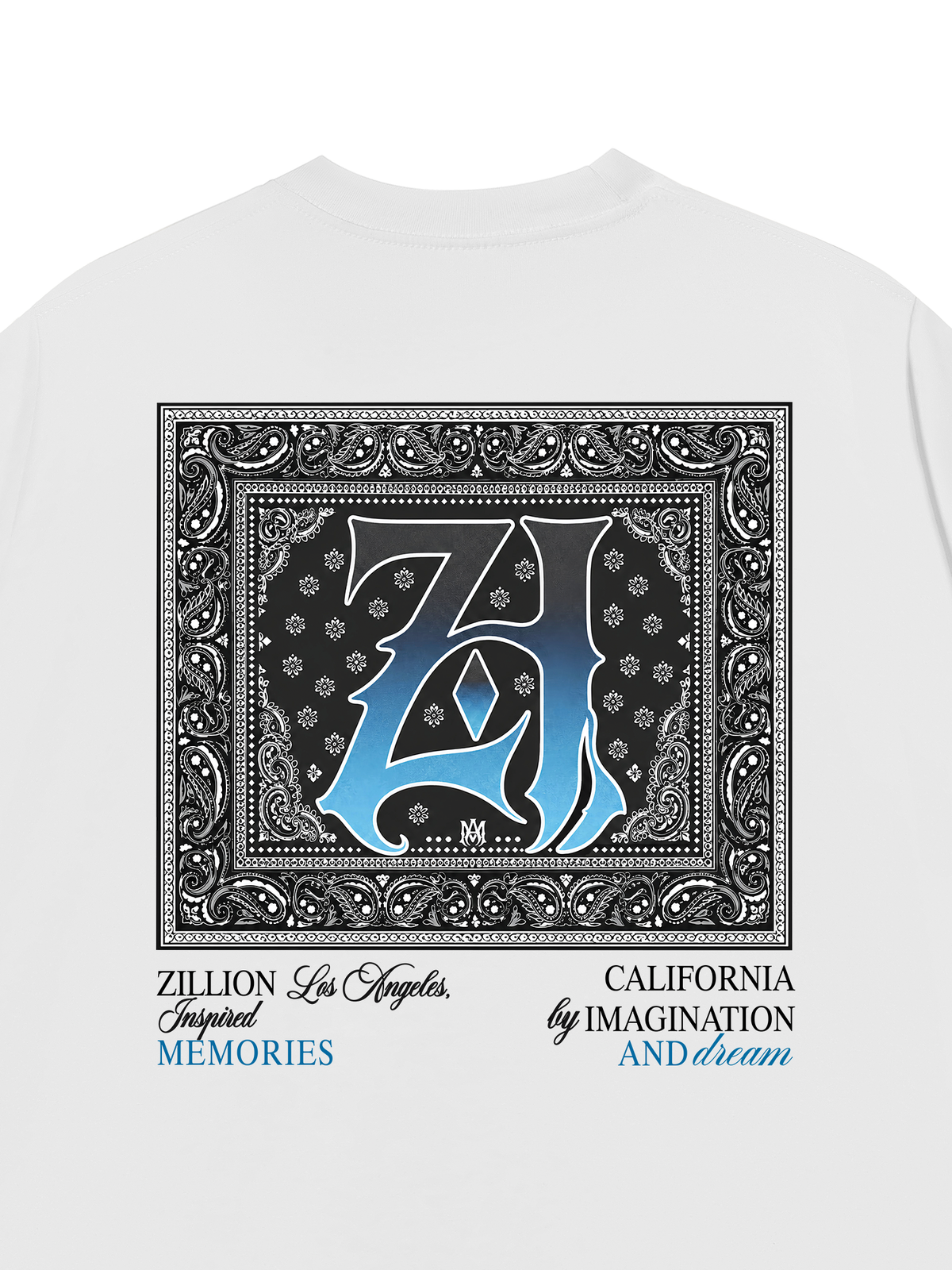Áo Thun Relaxed Fit Hidden Meaning Zillion Black Blue Bandana