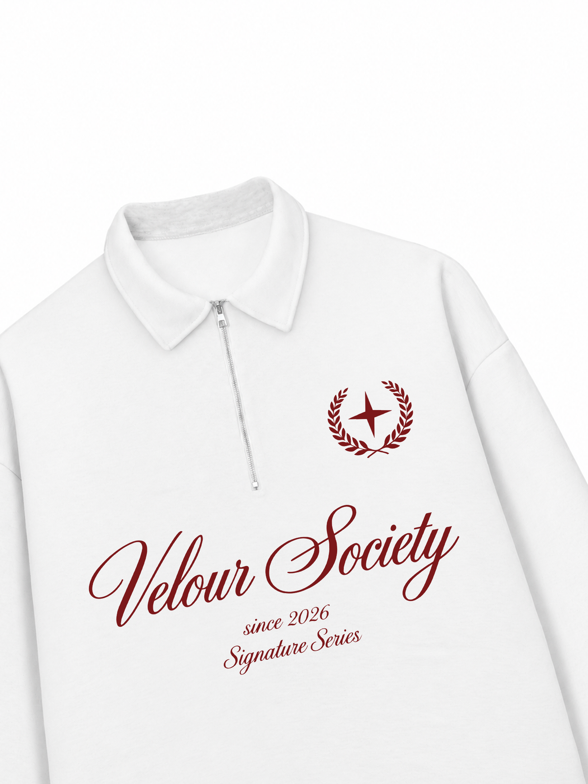 Áo Sweater Polo Nỉ Hai Da Velour Society
