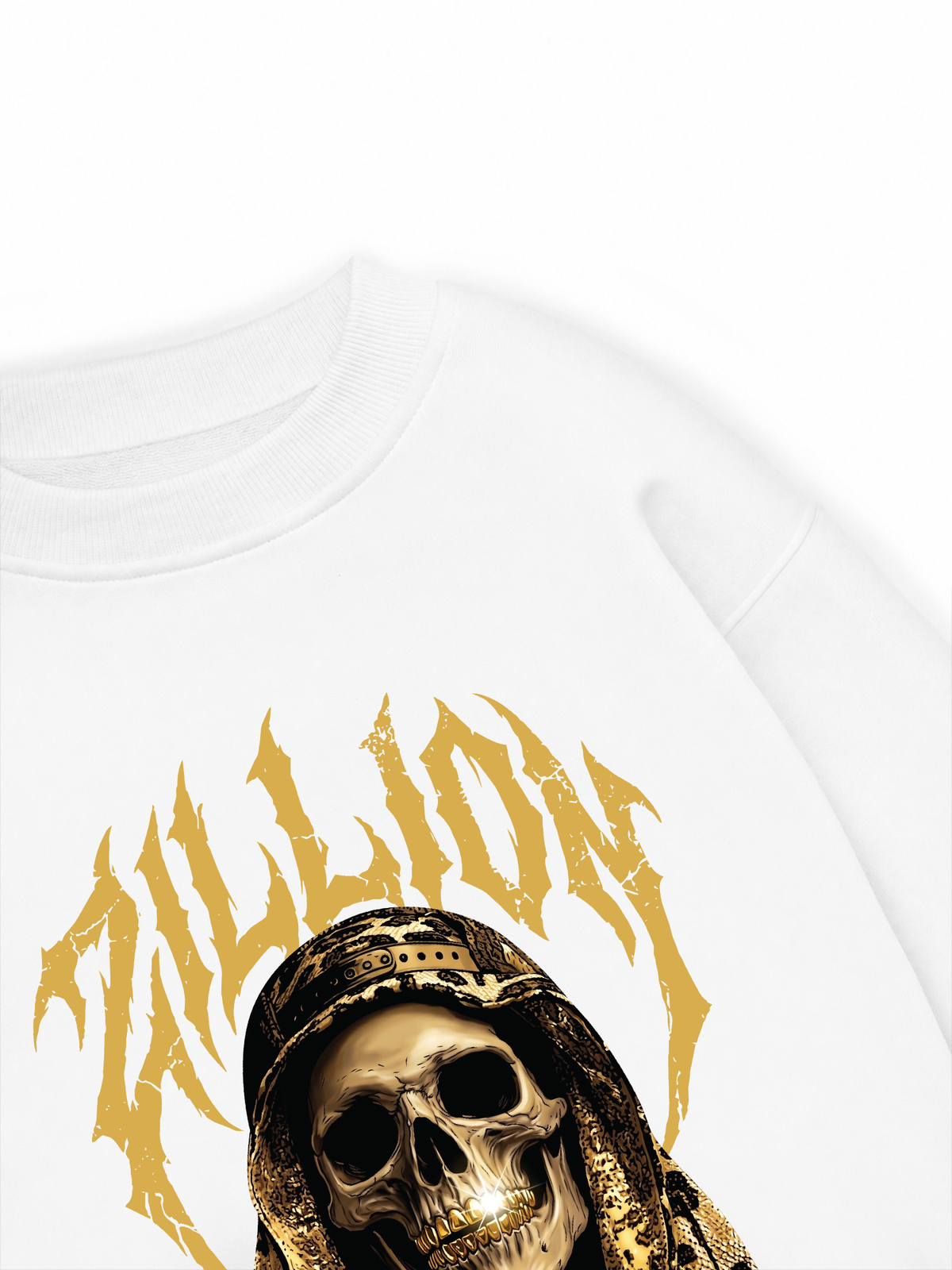 Áo Sweater Nỉ Hai Da Golden Skull