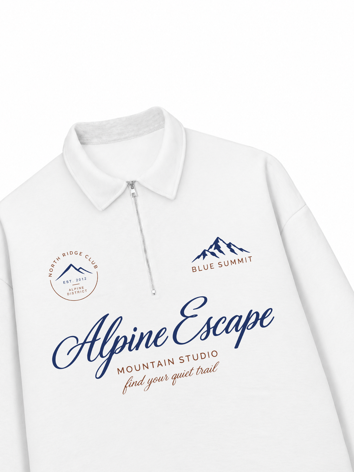 Áo Sweater Polo Nỉ Hai Da Alpine Escape