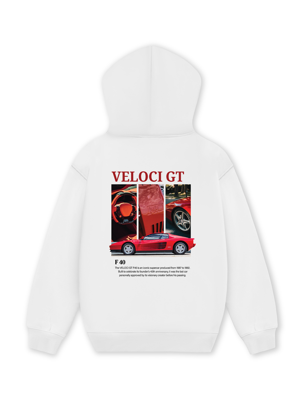 Áo Hoodie Nỉ Hai Da Car Veloci GT F40