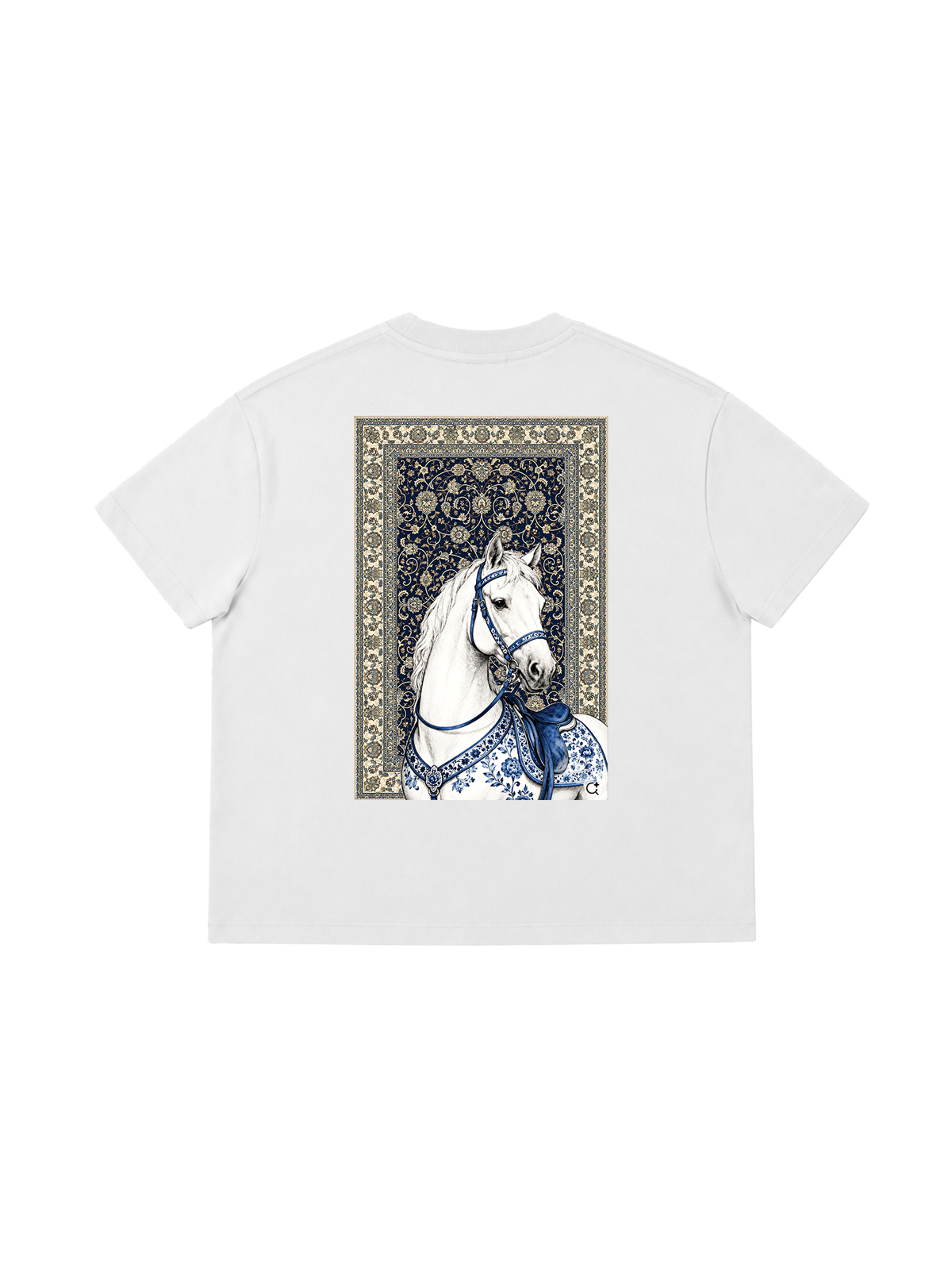 Áo Thun Boxy Blue Horse