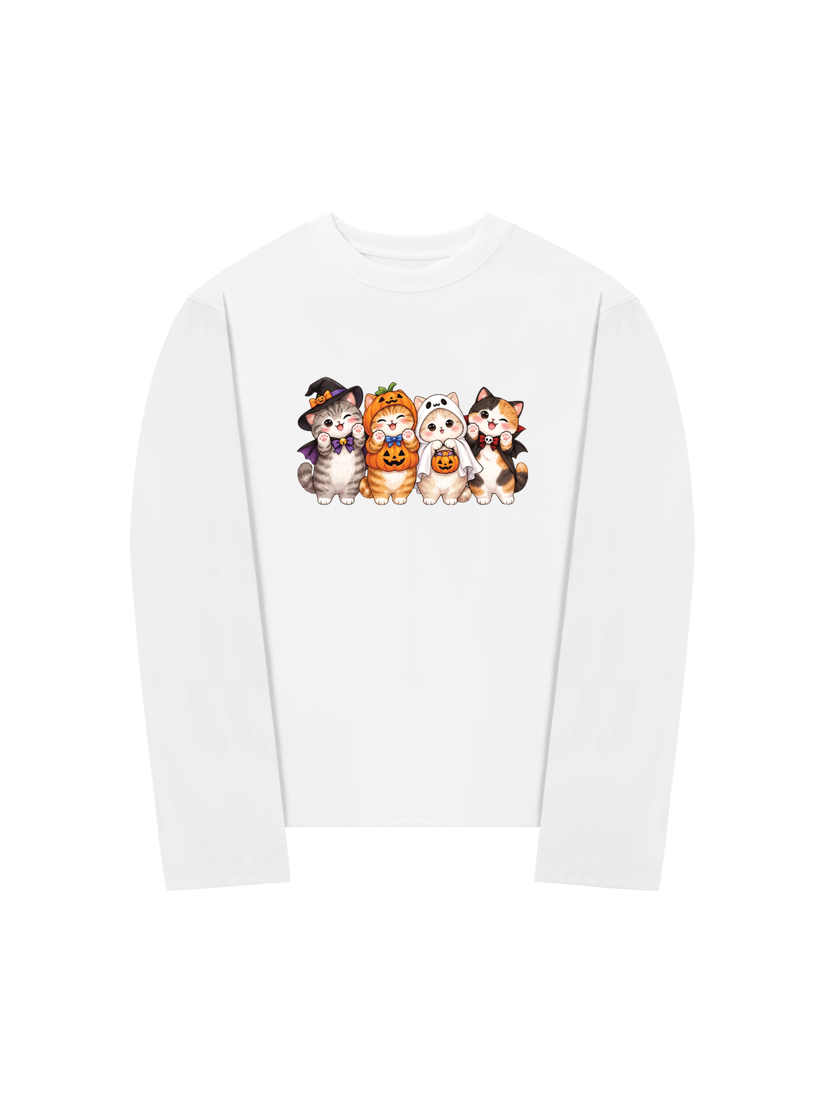 Áo Thun Dài Tay Meow Halloween