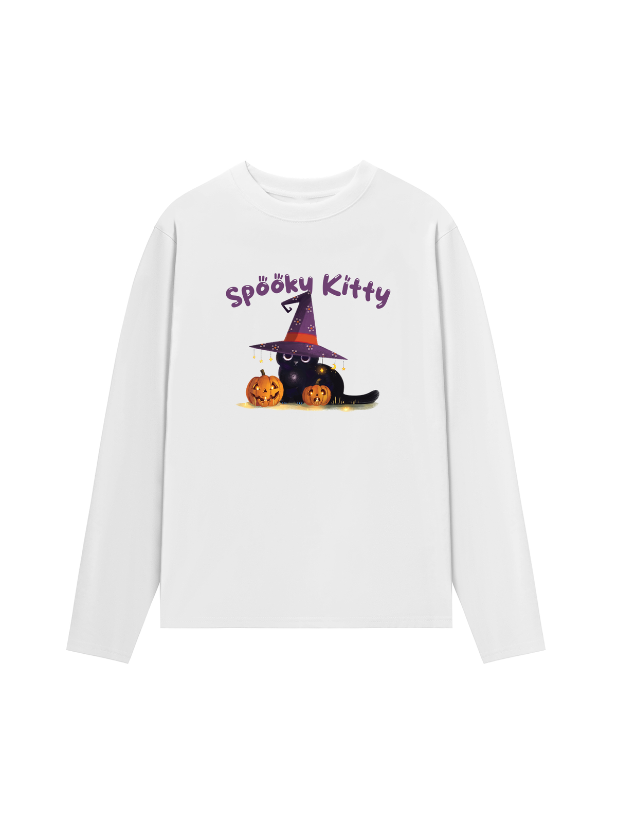 Áo Thun Dài Tay Spooky Kitty