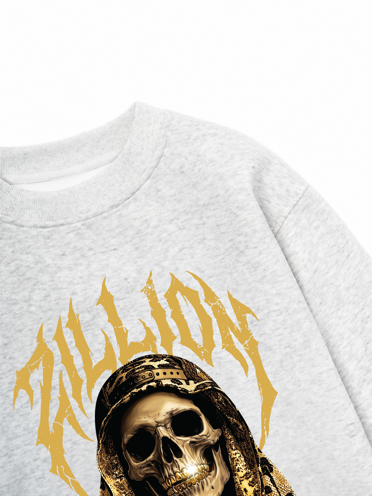 Áo Sweater Nỉ Hai Da Golden Skull