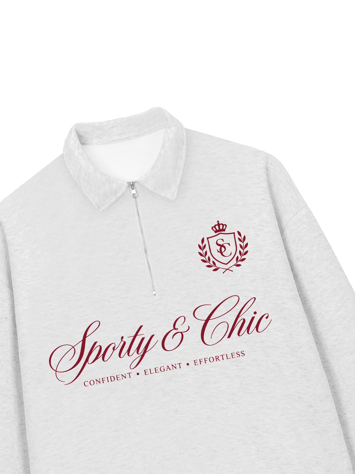 Áo Sweater Polo Nỉ Hai Da Sporty & Chic