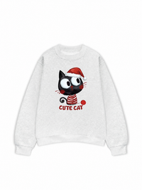 Áo Sweater Nỉ Hai Da Cute Cat