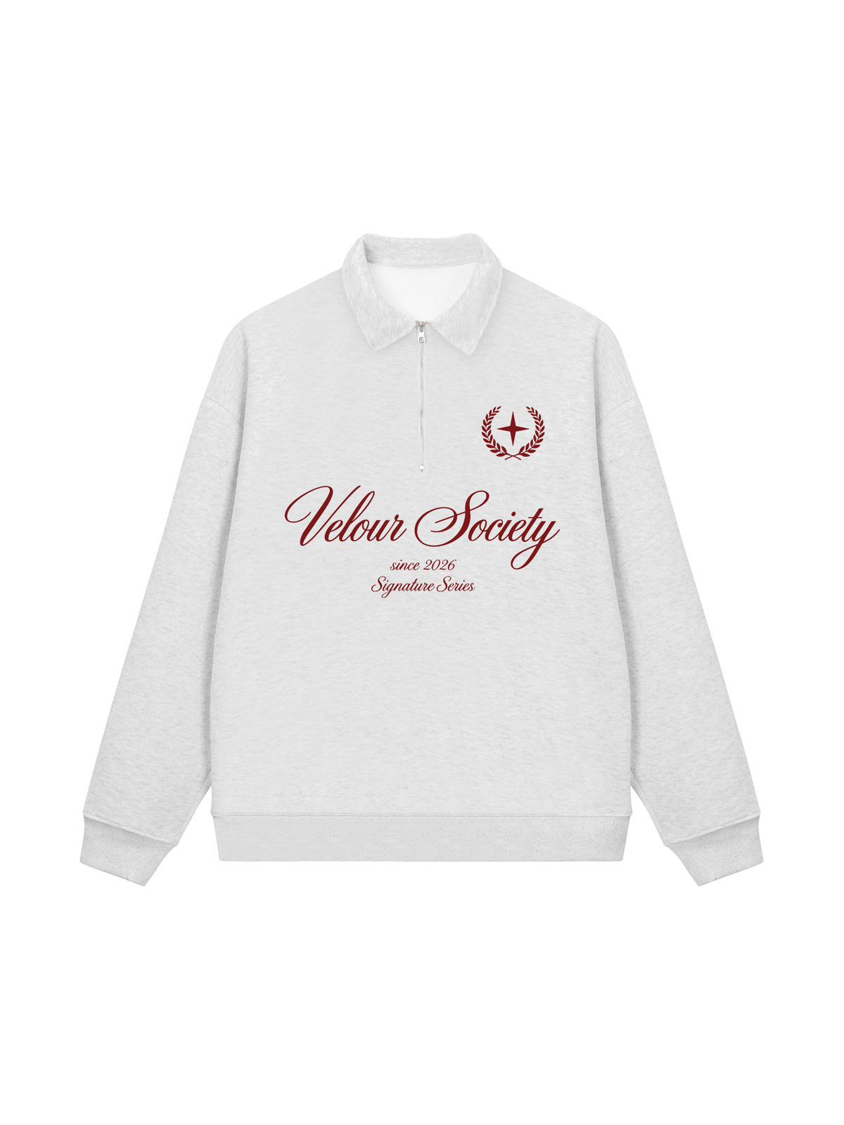 Áo Sweater Polo Nỉ Hai Da Velour Society